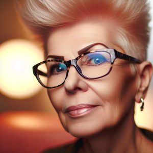 Coiffure femme 60 ans: élégance avec lunettes